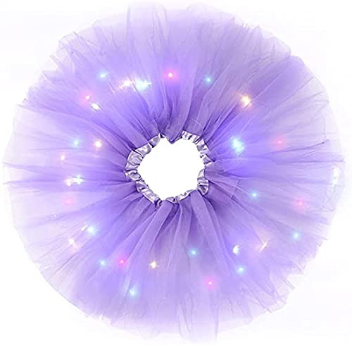 Women's LED Tutu Skirts Layered Ballet Dance Tulle Skirt Light Up Skirts for Party Costume