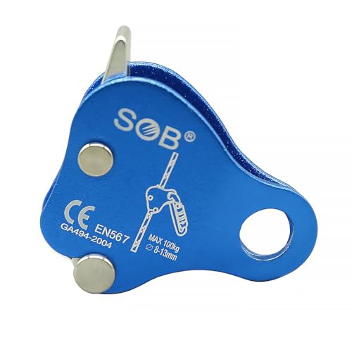 RESQT Climbing Ascender Fall Protection Belay Device - Aluminum Magnesium Alloy Rope Grab Clamp for Rock Climbing, Mountai...