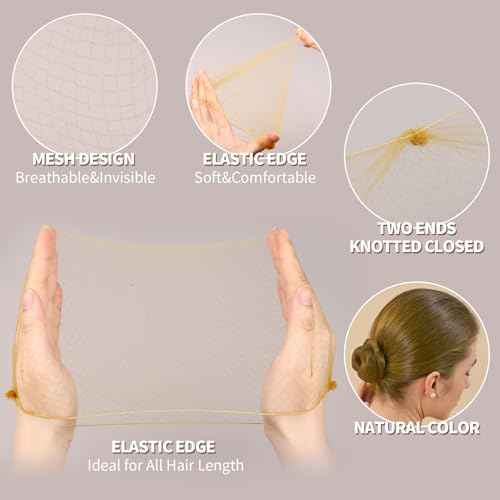 Fandamei Hair Bun Maker Set- 7 PCS Hair Donuts for Buns (1 Extra-large,2 Large,2 Medium and 2 Small), 10 Invisible Hair Nets for Buns, 20 PCS Bobby Pins, 5 PCS Hair Elastic Ties Black,Bun Maker