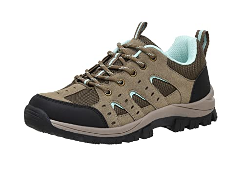 CUSHIONAIRE Brig Womens Hiking Shoes, Supportive Trail Shoes for Women with Waterproof Protection and Arch Support