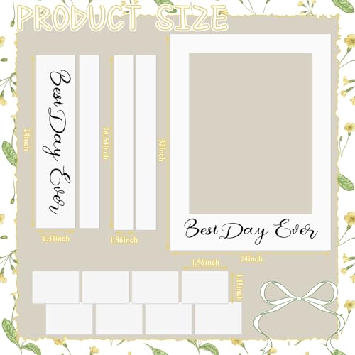 BreezeHug 32 x 24 Inch Large Wedding Quinceanera Photo Booth Prop Picture Frame DIY PVC Cutouts Photo Booth Prop Selfie fo...