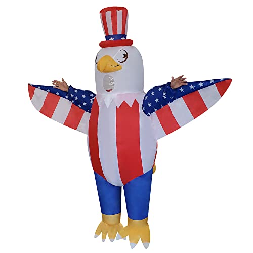DeHasion Patriotic Inflatable Bald Eagle Costume 4th of July Eagle Blow-up Costume for Adult/Independence Day/Memorial Da...