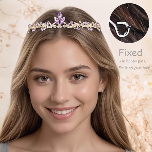 Rannyrena Gold Wedding Crystal Tiaras and Crowns for Women Rhinestone Bridal Queen Crown Princess Headpiece Hair Accessori...