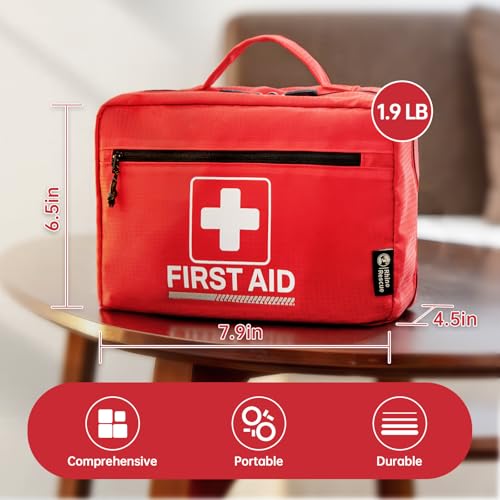 RHINO RESCUE 240 Piece All-Purpose First Aid Kit, Home & Office Professional Medical Supplies, Ideal for Emergency, Schoo...