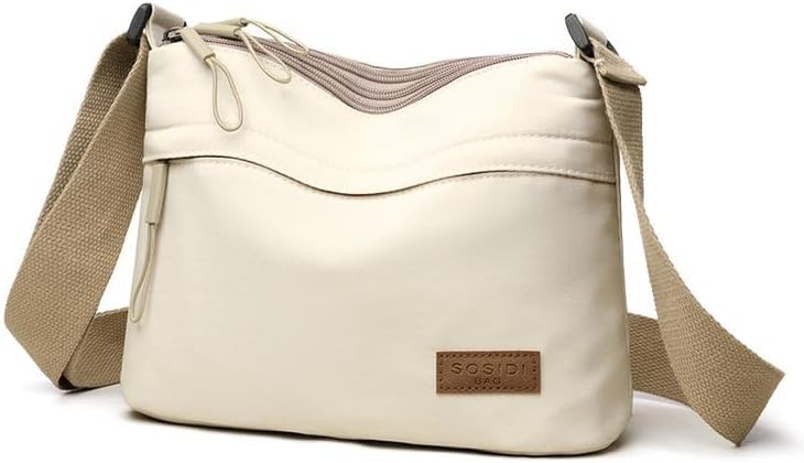 Crossbody Bags Shoulder Bag Nylon Simple with Zipper Lightweight Casual Simple 5Pocket Casual Messenger Hobo for Daily Travel