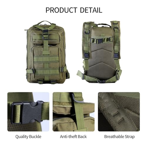 Lawaia Small Tactical Backpack Military Survival Molle Army Go Bag Hunting Gym Rucking Hiking Camping Motorcycle Rucksack ...