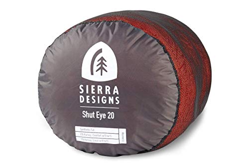 Sierra Designs Shut Eye 20 Degree Regular | Women's Sleeping Bag - SierraLoft Synthetic Insulation, Mummy Style Camping & ...