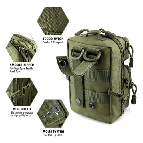 Tactical Molle Utility Pouch, EDC Tool Pouch Tactical Phone Pouches Mini Waist Pouches