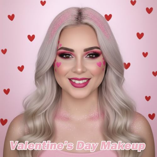 Paminify Pink Face Hair Glitter Gel,10g/pc Body Glitter Mermaid Costume,Singer Concert Outfit for Women,Sparkling Glitter ...