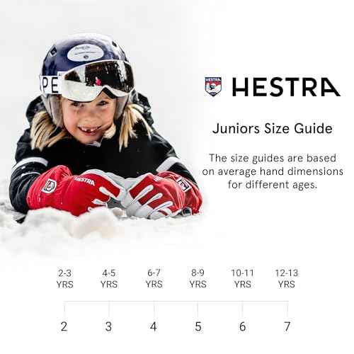 Hestra Army Leather Heli Ski Junior Glove (Youth 4-13yrs) | Waterproof, Insulated Classic 5-Finger Leather Kids Gloves for Winter, Skiing & Playing in The Snow