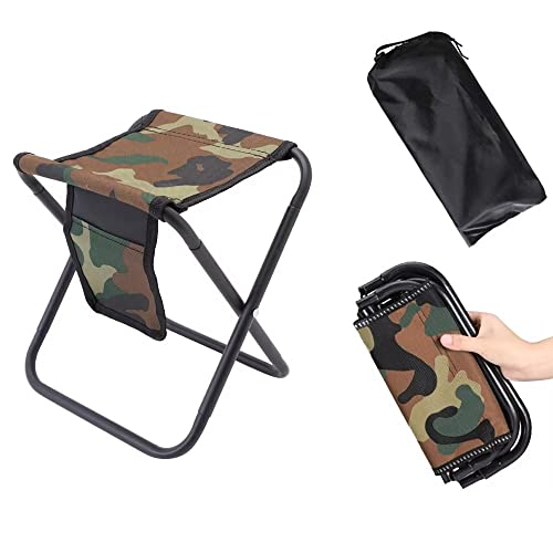 Qesonoo Mini Portable Folding Stool, Camping Fishing Stool for Adults Fishing Hiking Gardening and Beach with Carry Bag, H...