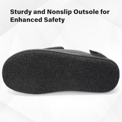 TemHot Diabetic Shoes for Men Women, Extra Wide Slippers for Swollen Feet, Wide Toe Box Adjustable Walking Shoes for Elder...
