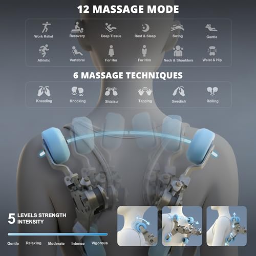 Mazzup Massage Chair, 3D Massage Chair Full Body, Zero Gravity Shiatsu Recliner W/Heating, SL Track, Wireless Charger, Blu...