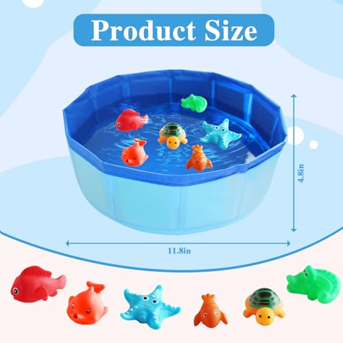 Obfuscate Cat Pool Toy,Portable Cat Water Toy with Interactive Fish Toys,Engaging Interactive Cat Toys for Indoor Cats,6 P...