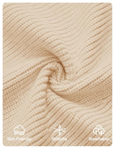 ZESICA Women's Fall Long Sleeve Sweater Dress 2026 Casual V Neck Button Ribbed Knit A Line Swing Mini Dresses