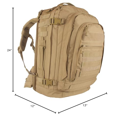 FOX OUTDOOR PRODUCTS Jumbo Modular Field Pack | 61L Tactical Backpack, MOLLE, Hydration Compatible, Converts to Briefcase,...
