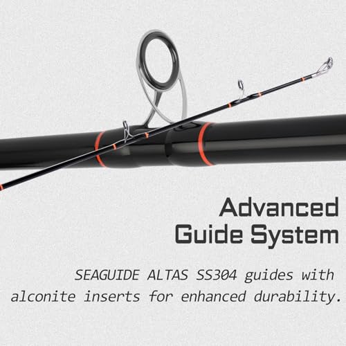 LITTMA All Rounder Graphite Composite Surf Fishing Rod - Lightweight and Durable 2-Piece Design - Ergonomic M/MH Spinning ...