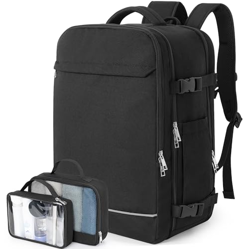 Sinaliy Personal Item Backpack, 40L Large Travel Backpack for Women Men, Waterproof Carry on Backpack for College, Busines...