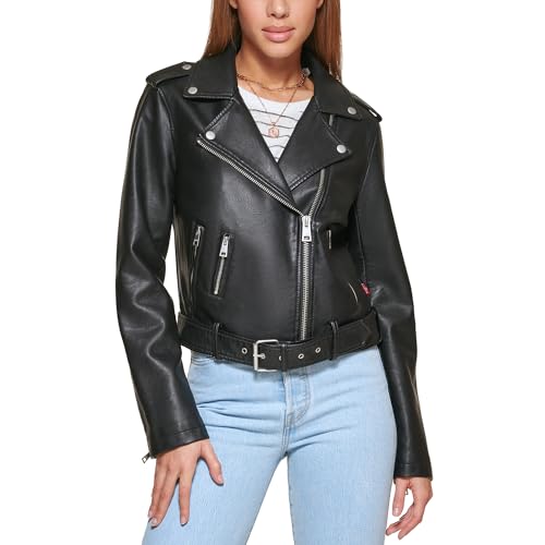 Levi's womens The Belted Faux Leather Moto Jacket (Regular & Plus Size)