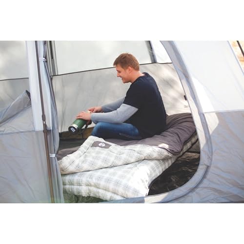 Coleman Heritage Big & Tall 10°F Flannel Sleeping Bag, XL Sleeping Bag Fits Adults up to 6ft 7in Tall, Machine Washable, G...