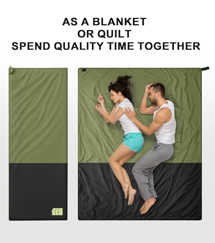 Ultralight Warm Weather Sleeping Bag - Portable, Waterproof, Compact Lightweight, Comfort with Compression Sack - Great fo...