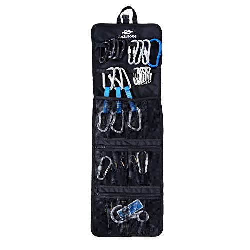 Mollytek Rock Climbing Gear Storage Bag Foldable Waterproof Roll Up D-Ring Climbing Quickdraw Hanging Tool Equipment Gear ...