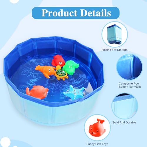 Obfuscate Cat Pool Toy,Portable Cat Water Toy with Interactive Fish Toys,Engaging Interactive Cat Toys for Indoor Cats,6 P...