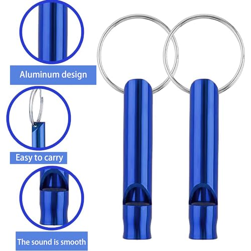 Set of 5 Extra Loud Whistles for Camping Hiking Hunting Outdoors Sports and Emergency Situations, Sturdy but Light Alumini...