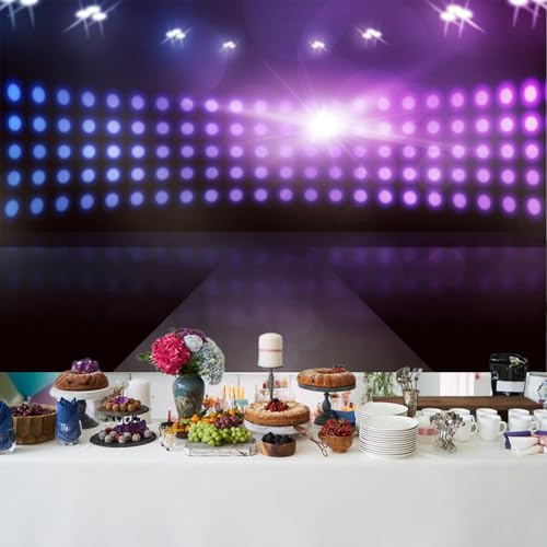 Baocicco Empty Stage with Lamp Sparkling Backdrop 12x8ft Photography Background Spotlight Catwalk Model T Stage Show Fashi...