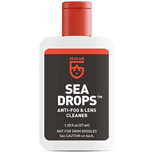 Gear AID Sea Drops Cleaner and Anti-Fog for Dive and Snorkel Masks, Clears Up Dirty, Foggy Lenses, 1.25 fl oz