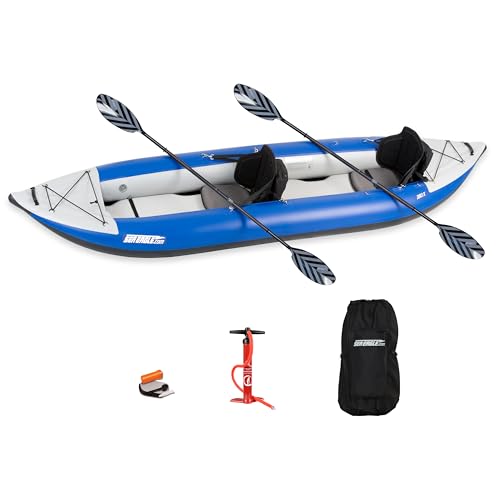 Sea Eagle 380X 12'6" Explorer Inflatable Kayak- Fishing, Touring, Camping, Exploring &White Watering-Self Bailing, Removab...