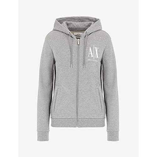 Armani Exchange womens Icon Logo Zip-up Hoodie Sweatshirt
