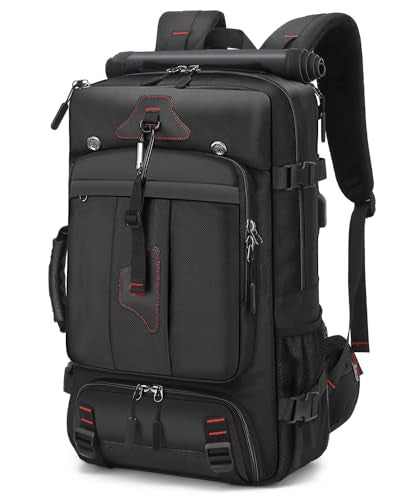 Mfinesun Travel Backpack for Men & Women, 50L Large Carry on Backpack Durable Convertible Duffle Bag Fit for 17 Inch Lapto...