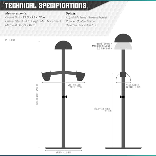 Savior Equipment H.P.C Tactical Gear Stand Tabletop Helmet Vest Display Rack, Military Gear Holder Plate Carrier Indoor Ho...