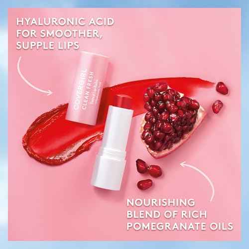 CoverGirl Clean Fresh Tinted Lip Balm, Vegan Formula, Hydrating, Natural Finish, Bliss You Berry, 1 Count