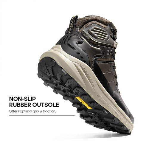NORTIV 8 Men's Waterproof Hiking Boots Lightweight Non-Slip Outdoor Ankle Trekking Boots Expedition