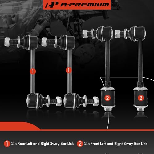 A-Premium Set of 4, Front & Rear Sway Bar Links Kit Stabilizer Bar Links Compatible with Toyota Sequoia 2001 2002 2003 200...