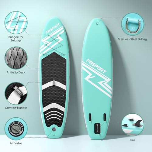 FBSPORT 11' Premium Stand Up Paddle Board, Yoga Board with SUP Accessories & Carry Bag | Wide Stance, Surf Control, Non-Sl...