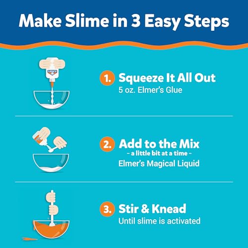Elmer's Color Rush Slime Kit, Includes Liquid Glue, Activator, Makes Color Changing, Glow in The Dark, Butter Slime and Mo...