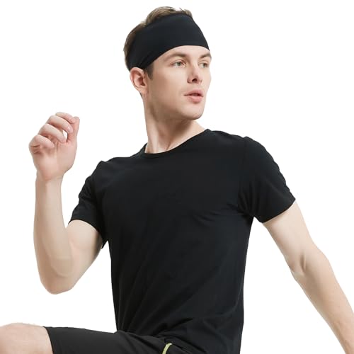 MARKEEP Running Headbands for Men（4 or 6 Pack, Mens Stretchy Headband for Football,Cycling,Basketball,Yoga,Fitness Workout...