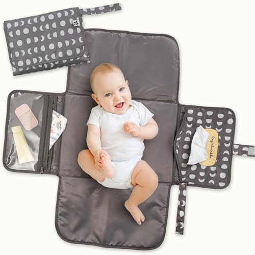 Tiny Twinkle Portable Diaper Changing Pad | Waterproof, Wipeable & Compact Baby Changing Pad for Travel | Smart Wipes Pock...