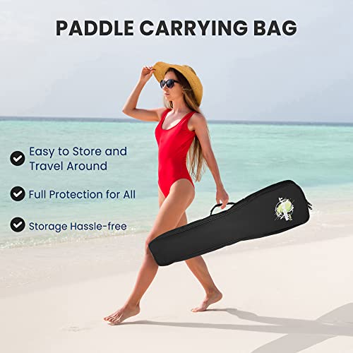 SereneLife Stand Up Paddle Board Paddle, 3-Shaft Adjustable SUP Paddle with Teardrop Blade, Lightweight Carbon Fiber Desig...
