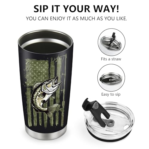 Coffee Travel Insulated Tumblers Mug Cup Water Bottle Fish Style Boys Girls Gifts for Christmas Birthday Children Day Anni...