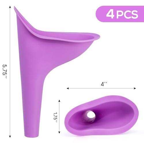 HAKDAY Female Urinal, 4PCS Portable Urination Device Pee Funnel for Travel Camping Hiking, Outdoor Activities, Camping, As...