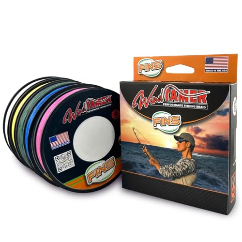 FINS Windtamer Braided Fishing Line - Versatile, Compact Braid for All Fisheries, Reduces Wind Knots and Rod Tip Wraps - H...
