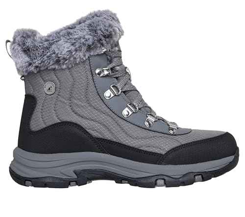 Skechers Women's Trego-Stormie Ankle Boot, Charcoal, 6
