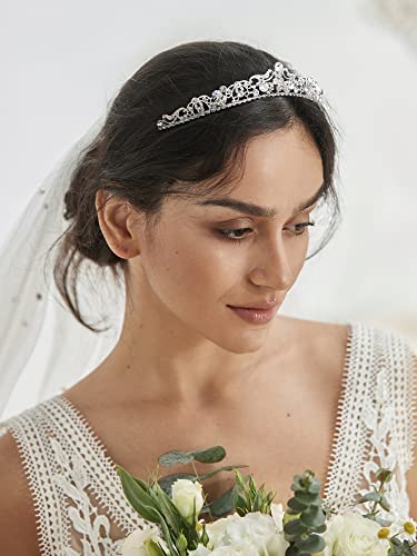 SWEETV Wedding Tiaras and Crowns, Rhinestone Bridal Crown Princess Tiara Headpieces for Women and Flower Girls, Bridgerton...