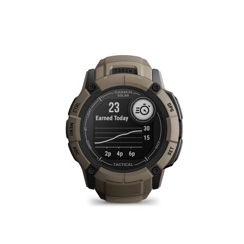 Garmin Instinct 2X Solar - Tactical Edition, Rugged GPS Smartwatch, Built-in Flashlight, Ballistics Calculator, Solar Char...