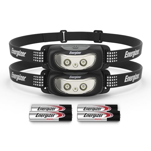 Energizer Universal+ LED Headlamp (2-Pack), Bright Head Lamp for Outdoors, Camping and Emergency Light, IPX4 Water Resista...