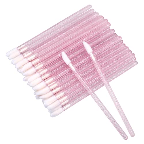 G2PLUS 100PCS Glitter Crystal Lip Brush, Disposable Lip Brushes, Lip Gloss Applicators,Lip Gloss Wands Applicator Perfect ...